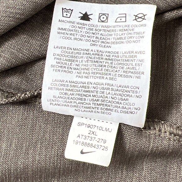 Nike Mens T Shirt XXL Gray Short Sleeve Dri Fit Athletic Cut - Picture 11 of 12